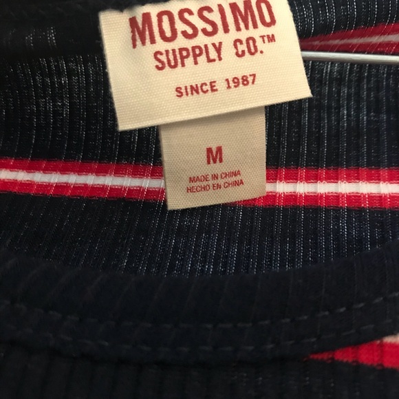 Ribbed T-shirt dress Red White and Navy - Picture 3 of 3